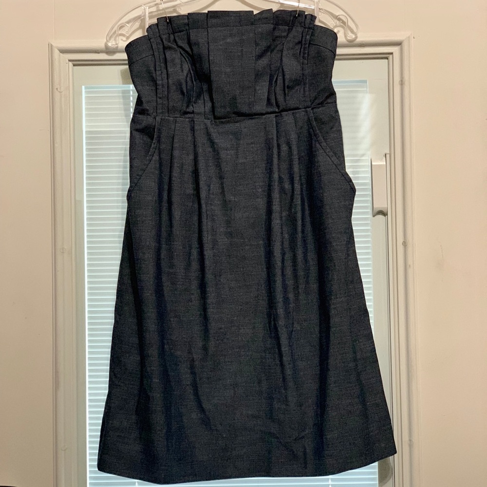 Chambray Strapless Dress